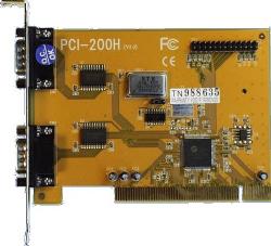 Dual serial, single parallel PCI-bus card